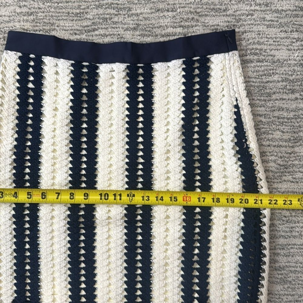NWT Eva Franco Crochet Skirt Blue White Anthropologie Large - Picture 8 of 11